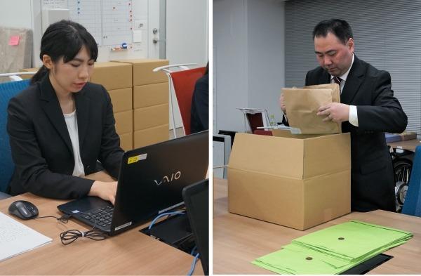 女性と男性が机で業務をする様子